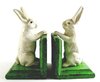 Rabbit Bookends - Cast Iron Aged Appearance Bunnies