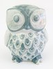 Owl Figurine - Decorative  Ceramic Green & White (No.2)