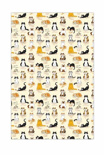 "When the Cat's Away" Cotton McCaw Allan - Cat Tea Towel