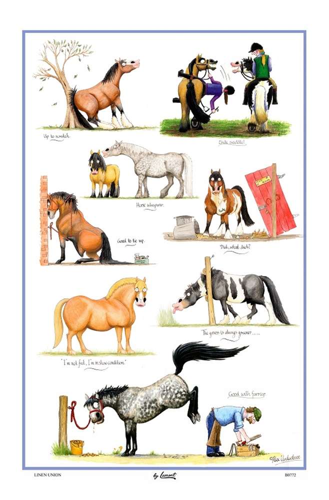 Horse Linen Cotton Tea Towel 