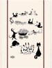 Cat Tea Towel - Dubout Multichats Cotton France