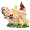 Hen & Chicks Enamelled, Jewelled Trinket Box or figurine