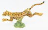 Leopard Running Diamante Decorated Jewelled Trinket Box