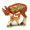 Deer, Doe & Fawn Diamante Decorated Jewelled Trinket Box