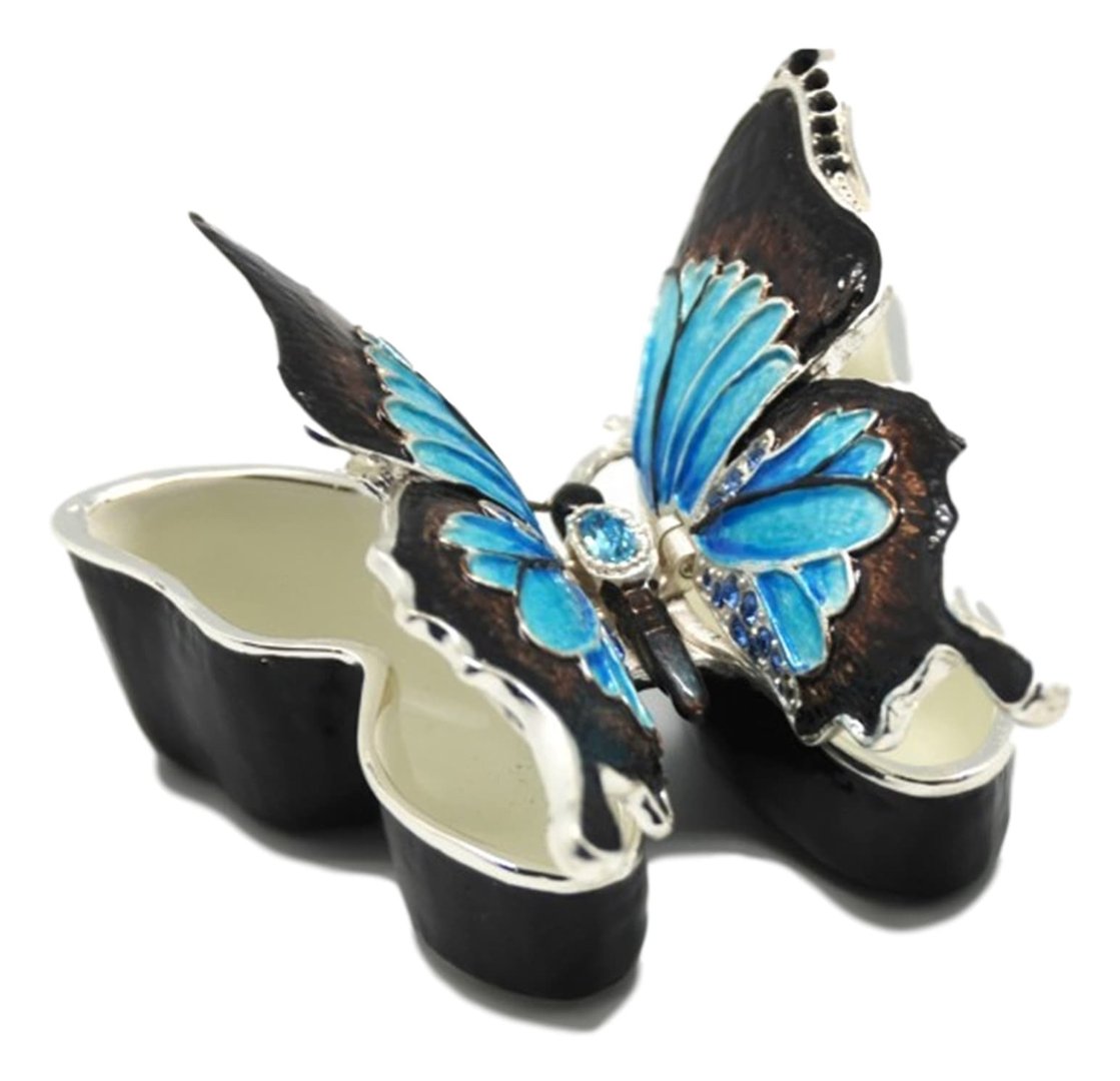 Ulysses Butterfly Jewelled & Enamelled Trinket Box - Figurine