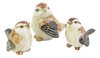 Miniature Porcelain Sparrow Family Set/3 Bird Figurines