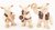 Miniature Porcelain Pig Musical Band Set/6 Figurines