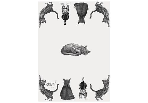 Bay Tree Studios Casual Cats Series Cotton Tea Towel