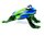 Glass Frog Figurine Approx 9cm High Blue, Green