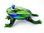 Glass Frog Figurine Approx 9cm High Blue, Green