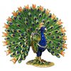 Peacock Fantail Jewelled Bird Trinket Box - Enamelled