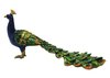 Peacock Long Tail Jewelled Bird Trinket Box - Enamelled