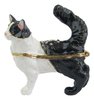 Cat Jewelled & Enamelled Trinket Box, Black & White
