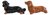 Dachshund Dog Salt & Pepper Shakers Long Haired Blk Tan & Tan