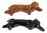 Dachshund Dog Salt & Pepper Shakers Long Haired Blk Tan & Tan