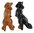 Dachshund Dog Salt & Pepper Shakers Long Haired Blk Tan & Tan