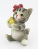 Grey Tabby Cat Xmas figurine Approx 8.5cm High