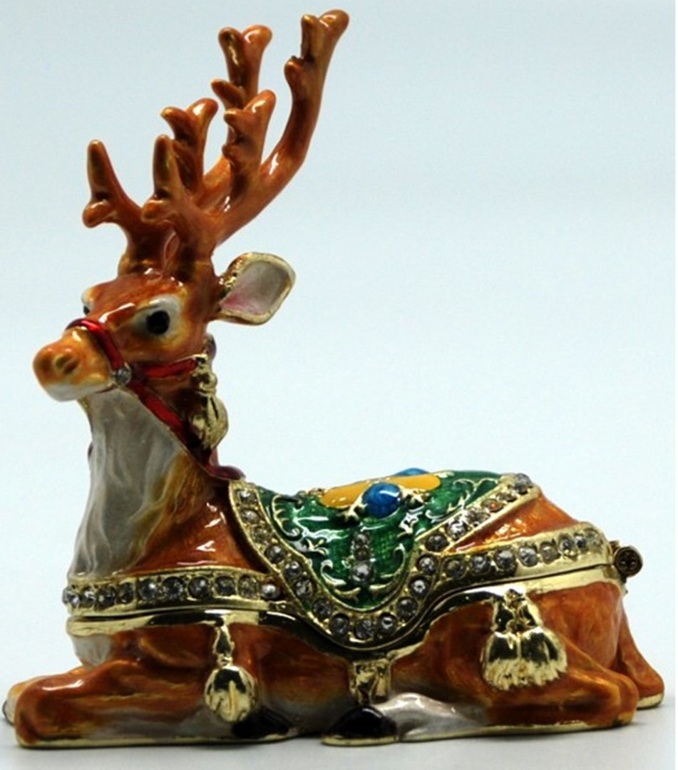 Christmas Reindeer Trinket Box Collectible Trinket Box