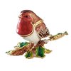 Christmas Robin on Holly Bird Trinket Box