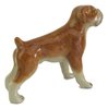 Miniature Porcelain, Boxer Dog Figurine Tan/White