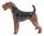 Miniature Porcelain, Hand Painted Airedale Terrier App 6cm H