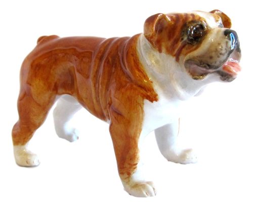 Miniature Porcelain, Hand Painted British Bulldog