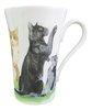 Royal Kirkham Cat Mug Fine China Made in UK - Black & Tabby