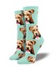 Pitbull Dog Sock - Mint Heather SockSmith Cotton Womens