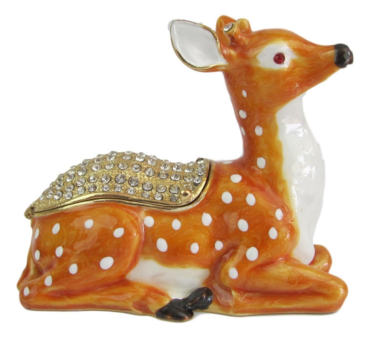 Deer Sitting Jewelled Trinket Box or Figurine