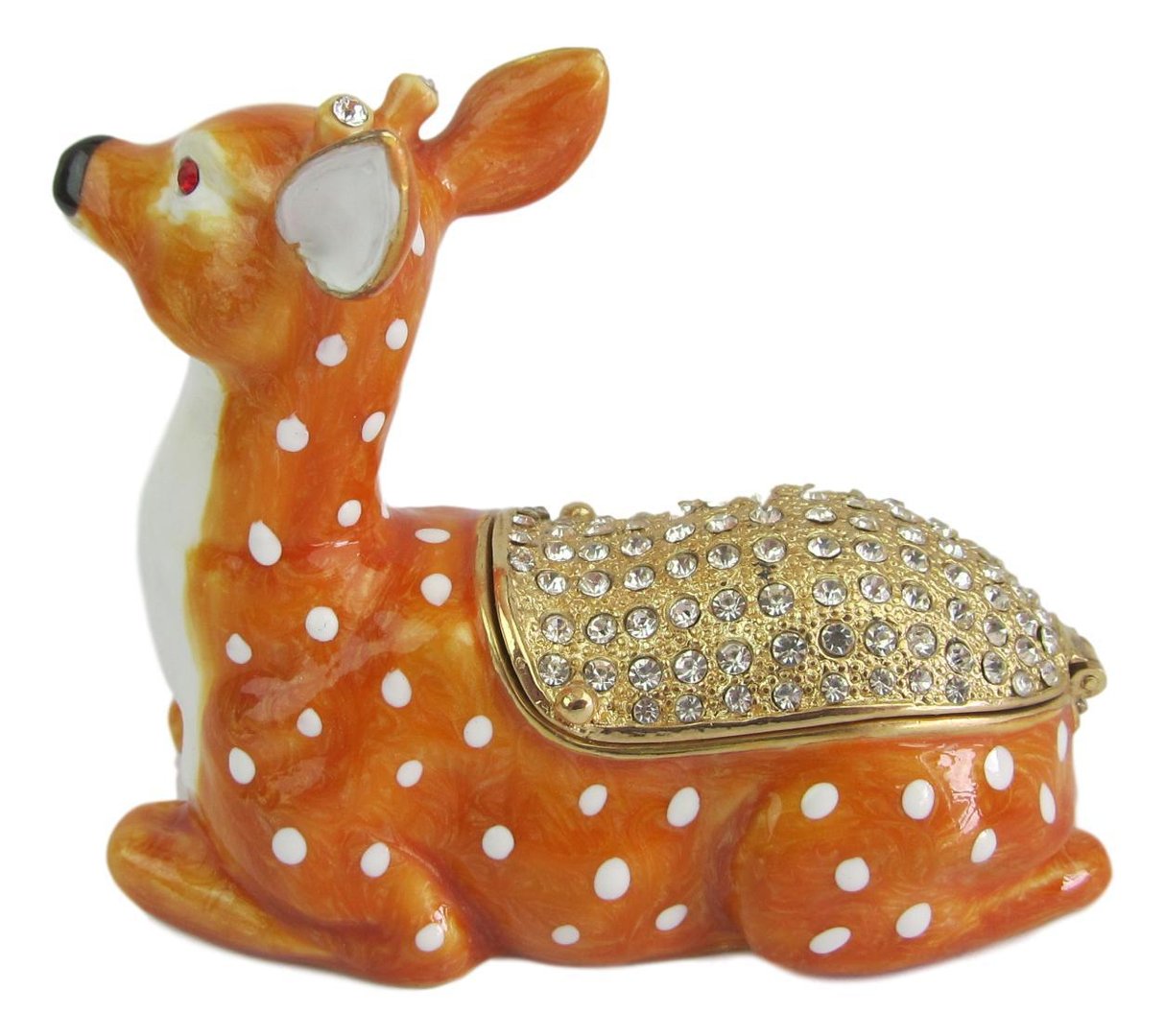 Deer Sitting Jewelled Trinket Box or Figurine