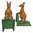 Kangaroo Bookends - Cast Iron Aged Appearance - Red