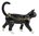 Cat Jewelled & Enamelled Trinket Box, Black & White Walking