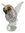 Glass Owl Wings Extended Figurine White, Speckled 15cm H