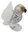 Glass Owl Wings Extended Figurine White, Speckled 15cm H