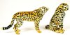 Miniature Porcelain Cheetah Figurines Set/2 Big Cat App 4cm H