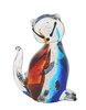 Art Glass Cat Figurine - Murano Style - Millefiori - Clear