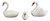 Swan Figurine Set/3 Family of Swans - White Ceramic