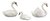 Swan Figurine Set/3 Family of Swans - White Ceramic