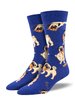 PUG Dog Socks Mans Best Friend SockSmith Mens Socks Blue