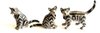 Miniature Porcelain, Set/3 Grey Tabby Cats