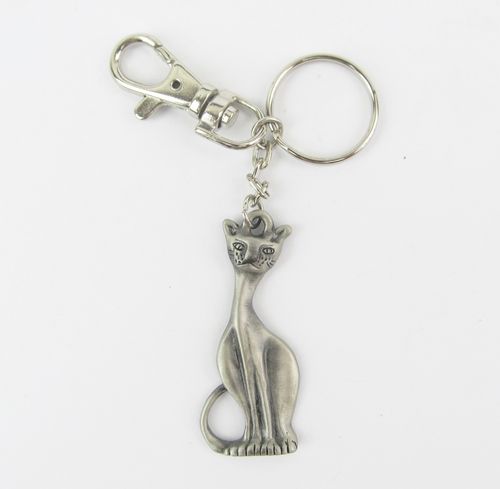 Cat Key Ring - Pewter - Carded