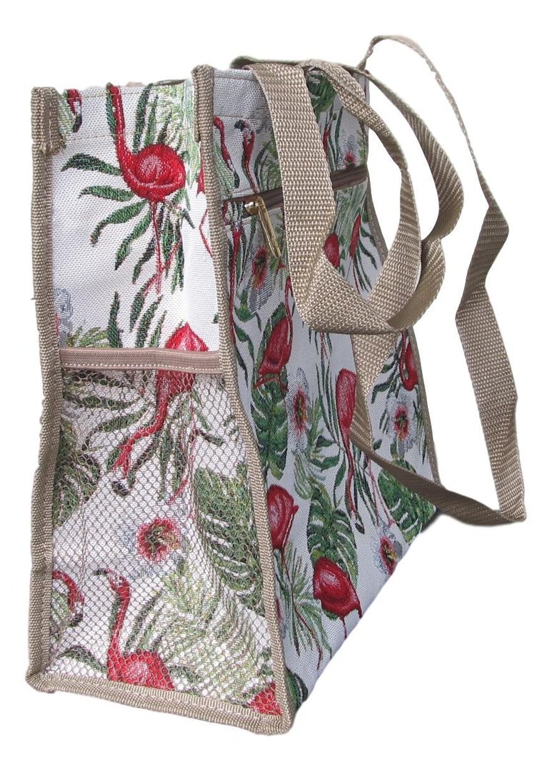Flamingo Bird Multi-coloured Tapestry Tote Shopper Bag  Signare 