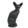 Cat Figurine Statue Resin Devon Rex type Blk Sitting 31x15cm