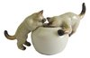 Miniature Porcelain, Hand Painted Siamese Cats on Bowl