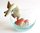 Miniature Porcelain Siamese Cat Figurine with Fish & Bowl (A)