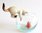 Miniature Porcelain Siamese Cat Figurine with Fish & Bowl (C)