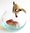 Miniature Porcelain Siamese Cat Figurine with Fish & Bowl (C)