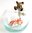 Miniature Porcelain Siamese Cat Figurine with Fish & Bowl (B)