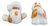 White Brown spotted Puppy Dog Salt & Pepper Shakers Ceramic