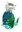 Art Glass Cat Figurine Clear/Blue-Green Tail Right  App13cm H